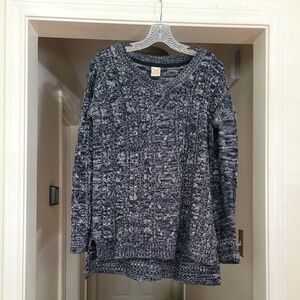 Faded Glory Grey Heather Cabled Sweater size XL